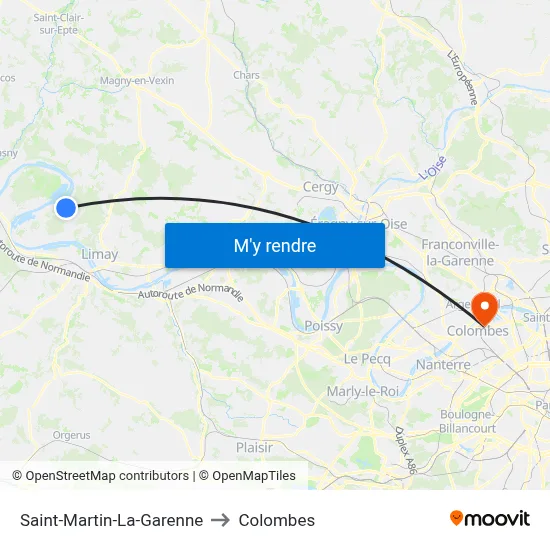 Saint-Martin-La-Garenne to Colombes map