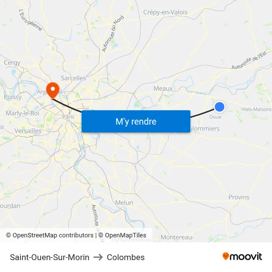 Saint-Ouen-Sur-Morin to Colombes map