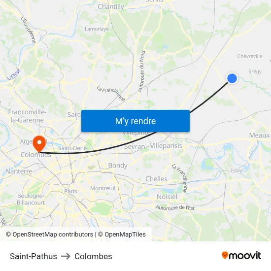 Saint-Pathus to Colombes map