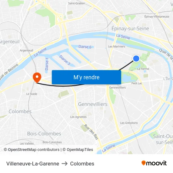 Villeneuve-La-Garenne to Colombes map