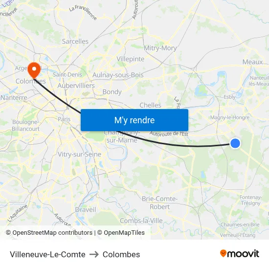 Villeneuve-Le-Comte to Colombes map