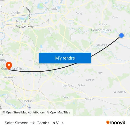 Saint-Simeon to Combs-La-Ville map