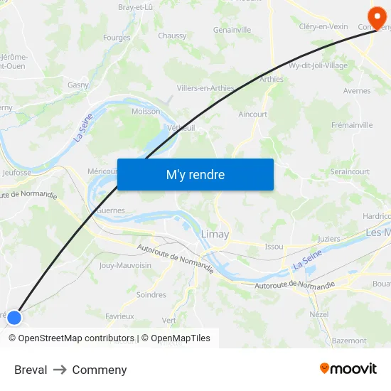 Breval to Commeny map