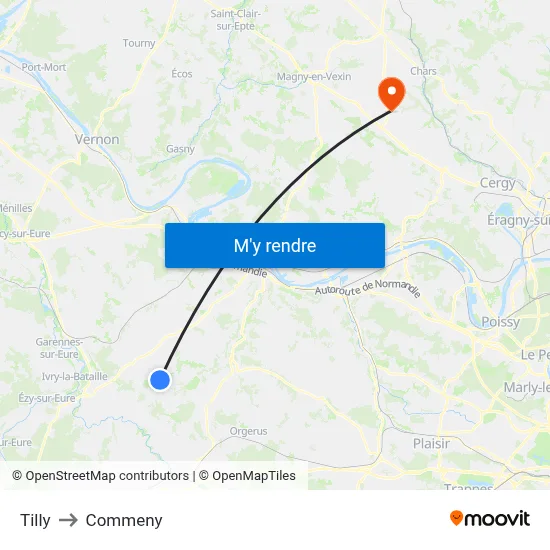 Tilly to Commeny map