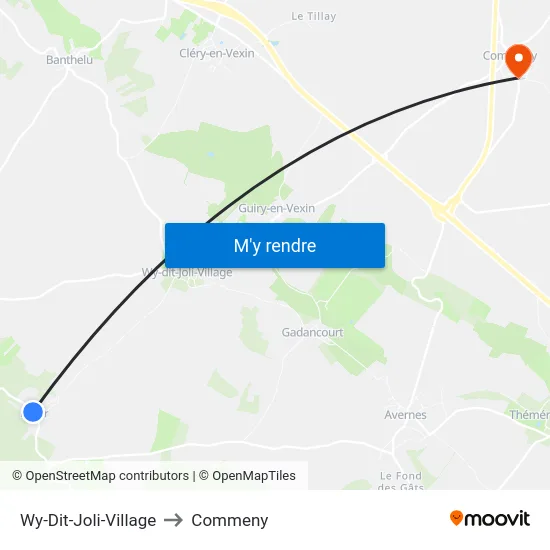 Wy-Dit-Joli-Village to Commeny map