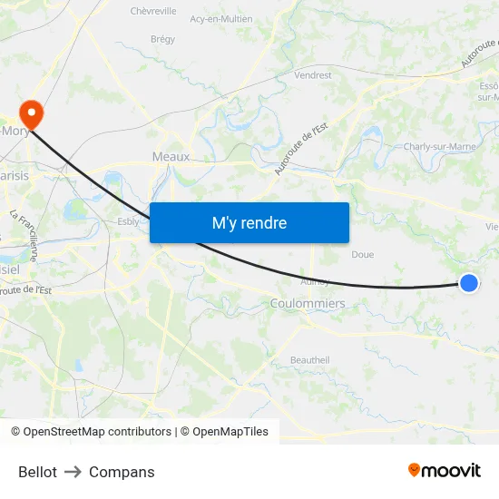 Bellot to Compans map