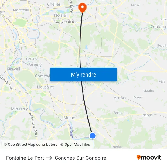 Fontaine-Le-Port to Conches-Sur-Gondoire map