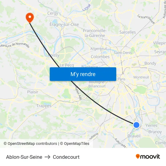 Ablon-Sur-Seine to Condecourt map