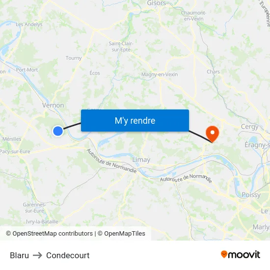 Blaru to Condecourt map