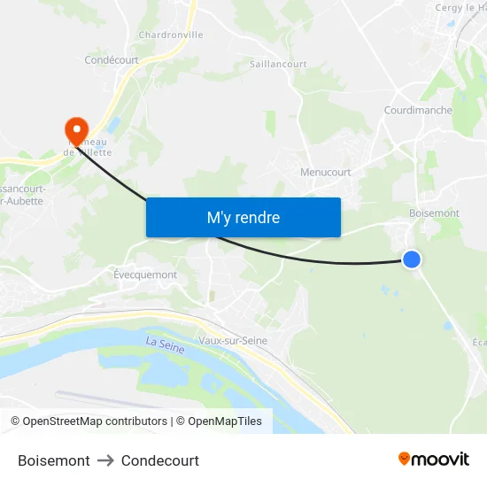 Boisemont to Condecourt map