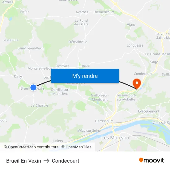 Brueil-En-Vexin to Condecourt map