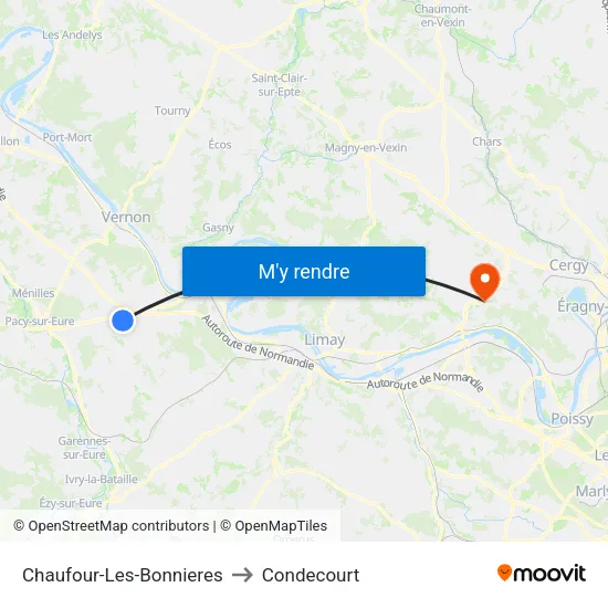 Chaufour-Les-Bonnieres to Condecourt map