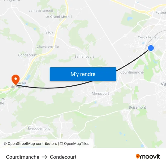 Courdimanche to Condecourt map