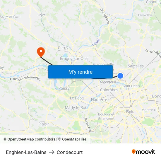 Enghien-Les-Bains to Condecourt map