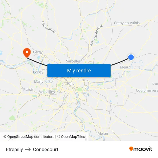 Etrepilly to Condecourt map