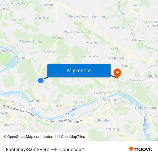 Fontenay-Saint-Pere to Condecourt map