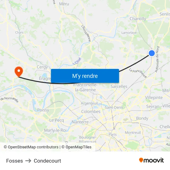 Fosses to Condecourt map