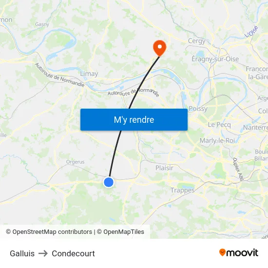 Galluis to Condecourt map