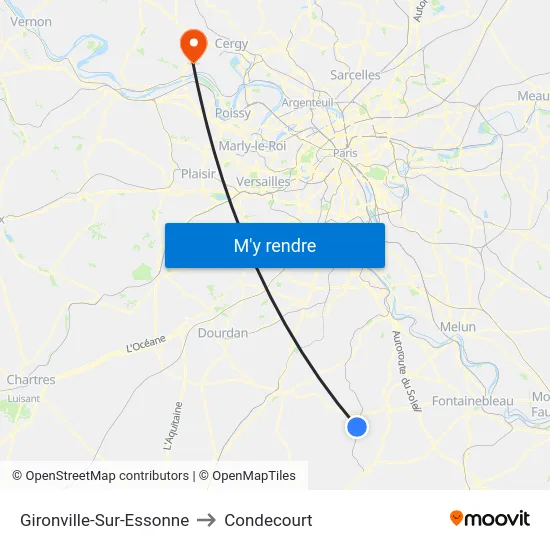 Gironville-Sur-Essonne to Condecourt map