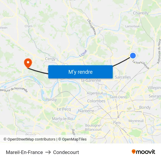 Mareil-En-France to Condecourt map