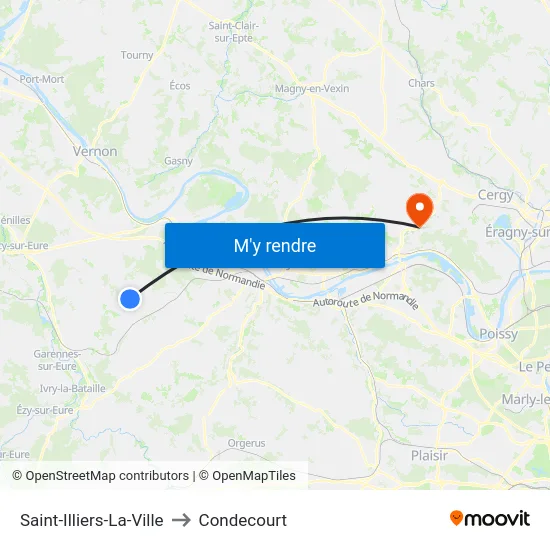 Saint-Illiers-La-Ville to Condecourt map