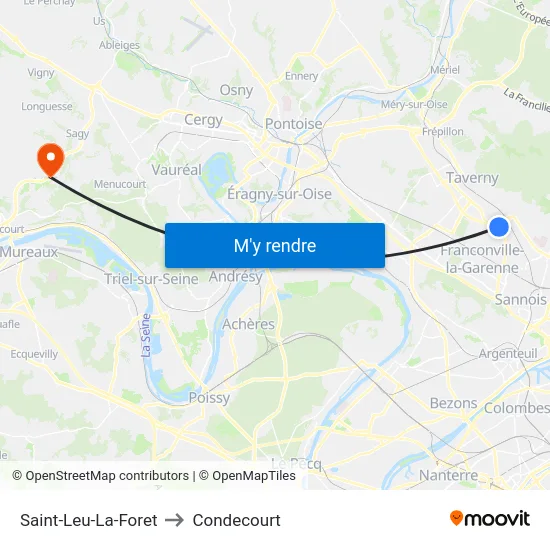 Saint-Leu-La-Foret to Condecourt map