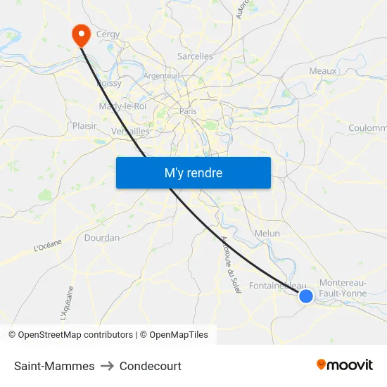 Saint-Mammes to Condecourt map