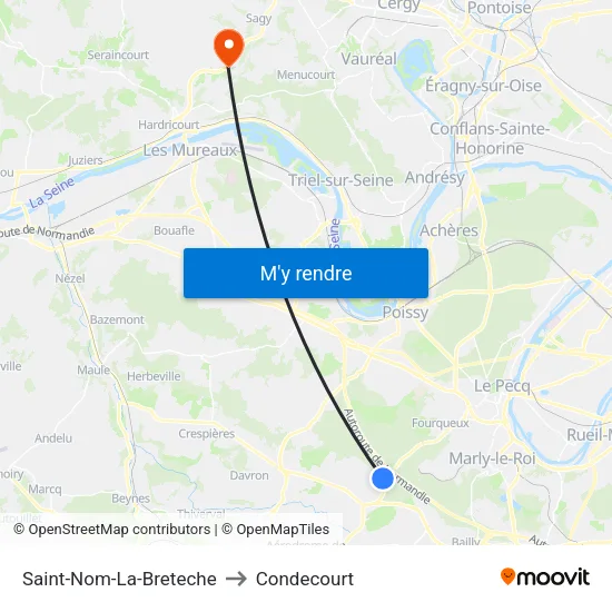 Saint-Nom-La-Breteche to Condecourt map