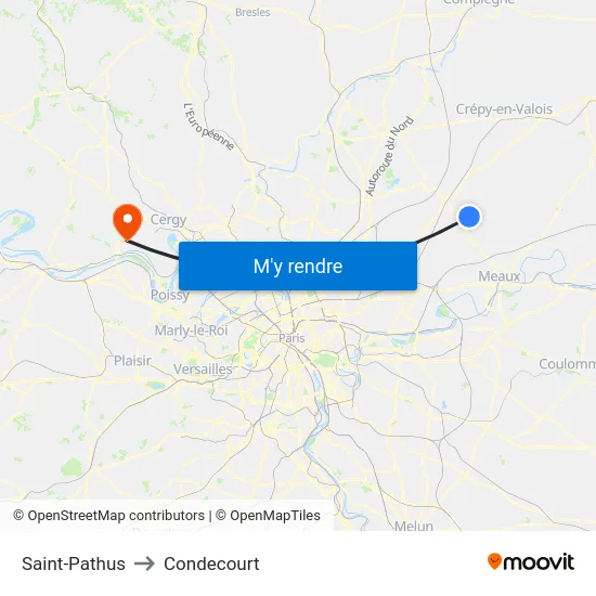 Saint-Pathus to Condecourt map