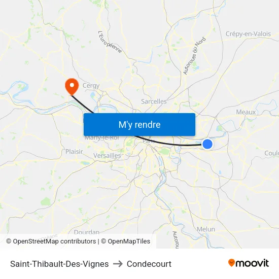 Saint-Thibault-Des-Vignes to Condecourt map