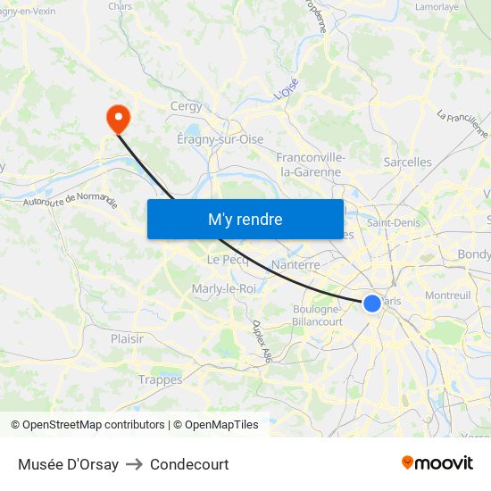 Musée D'Orsay to Condecourt map