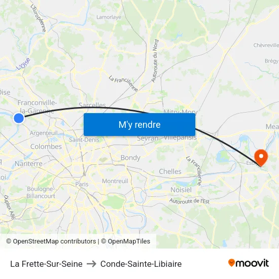 La Frette-Sur-Seine to Conde-Sainte-Libiaire map