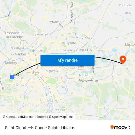 Saint-Cloud to Conde-Sainte-Libiaire map
