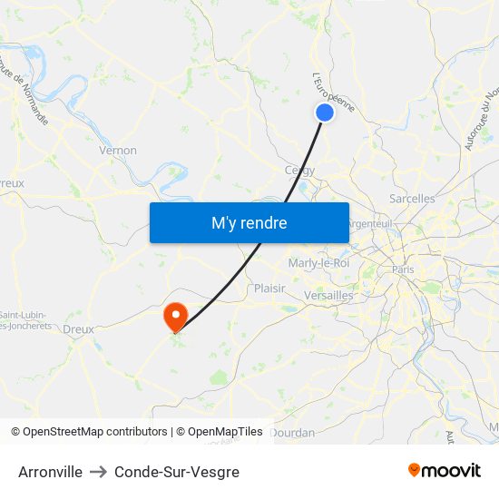 Arronville to Conde-Sur-Vesgre map