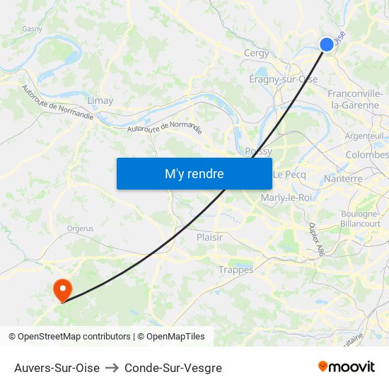 Auvers-Sur-Oise to Conde-Sur-Vesgre map