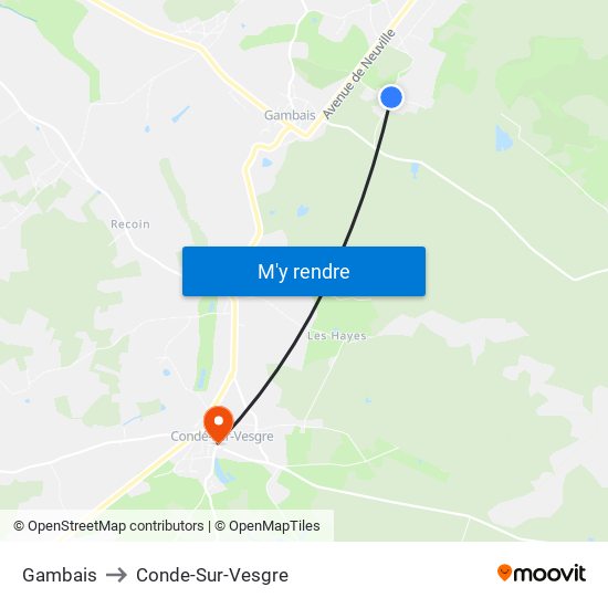 Gambais to Conde-Sur-Vesgre map