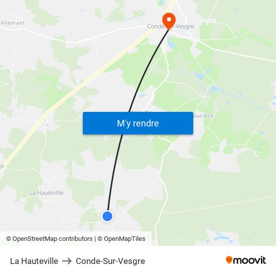 La Hauteville to Conde-Sur-Vesgre map