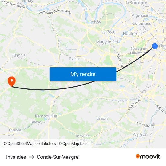 Invalides to Conde-Sur-Vesgre map