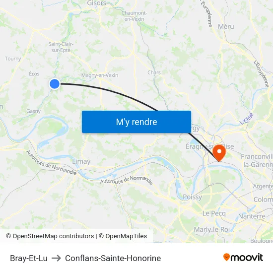 Bray-Et-Lu to Conflans-Sainte-Honorine map