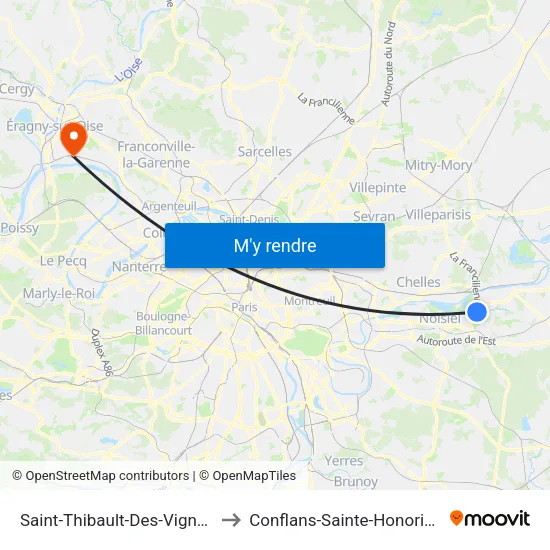 Saint-Thibault-Des-Vignes to Conflans-Sainte-Honorine map