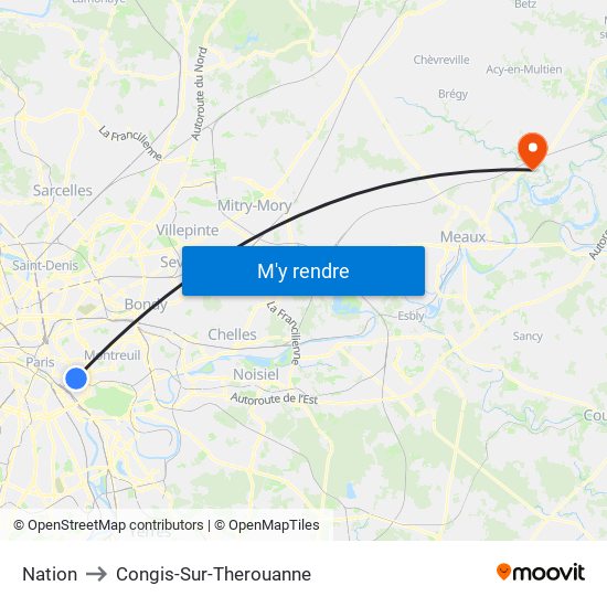 Nation to Congis-Sur-Therouanne map