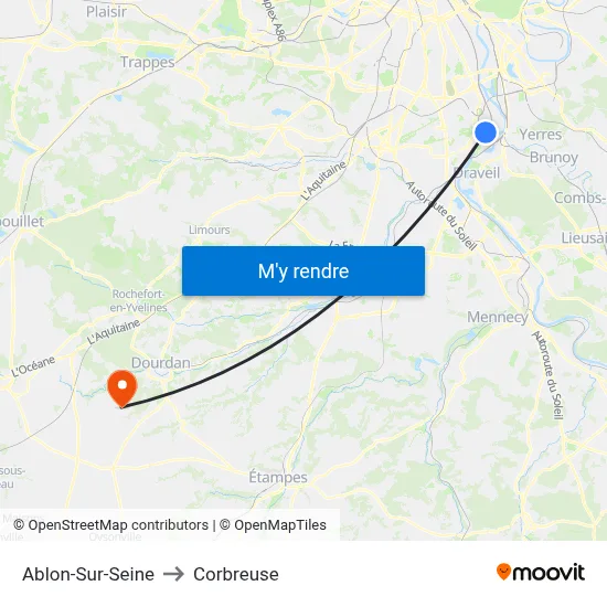 Ablon-Sur-Seine to Corbreuse map