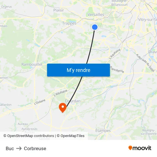 Buc to Corbreuse map