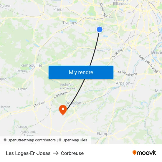 Les Loges-En-Josas to Corbreuse map