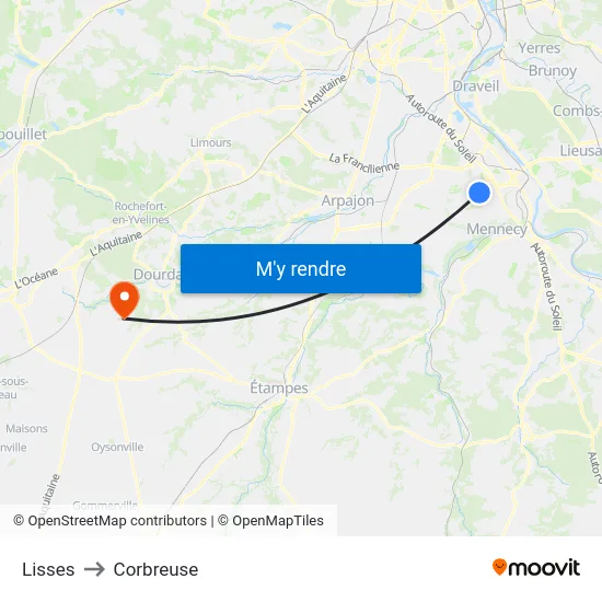 Lisses to Corbreuse map