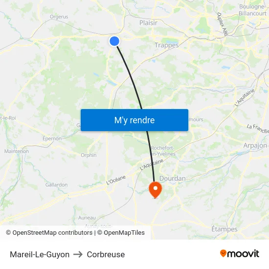 Mareil-Le-Guyon to Corbreuse map