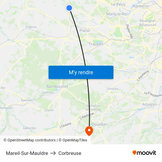 Mareil-Sur-Mauldre to Corbreuse map