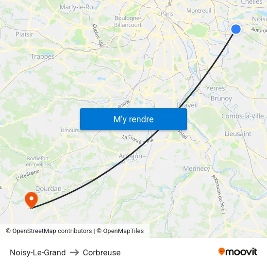 Noisy-Le-Grand to Corbreuse map