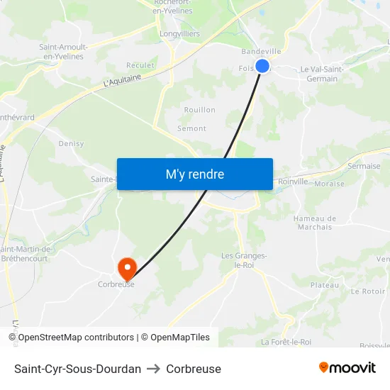 Saint-Cyr-Sous-Dourdan to Corbreuse map