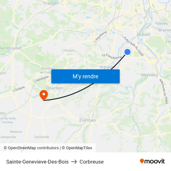 Sainte-Genevieve-Des-Bois to Corbreuse map